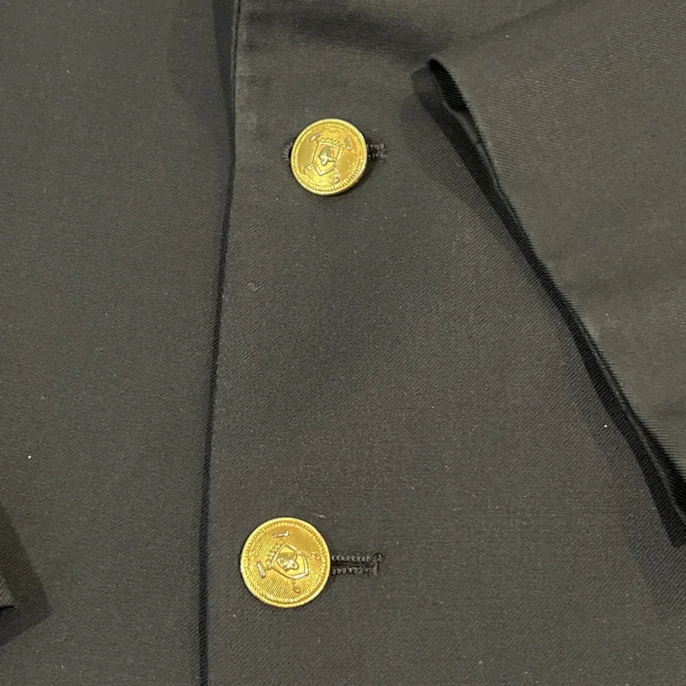 LRL Lauren Ralph Lauren Mens Color Navy Blue Gold Button Wool  44L
